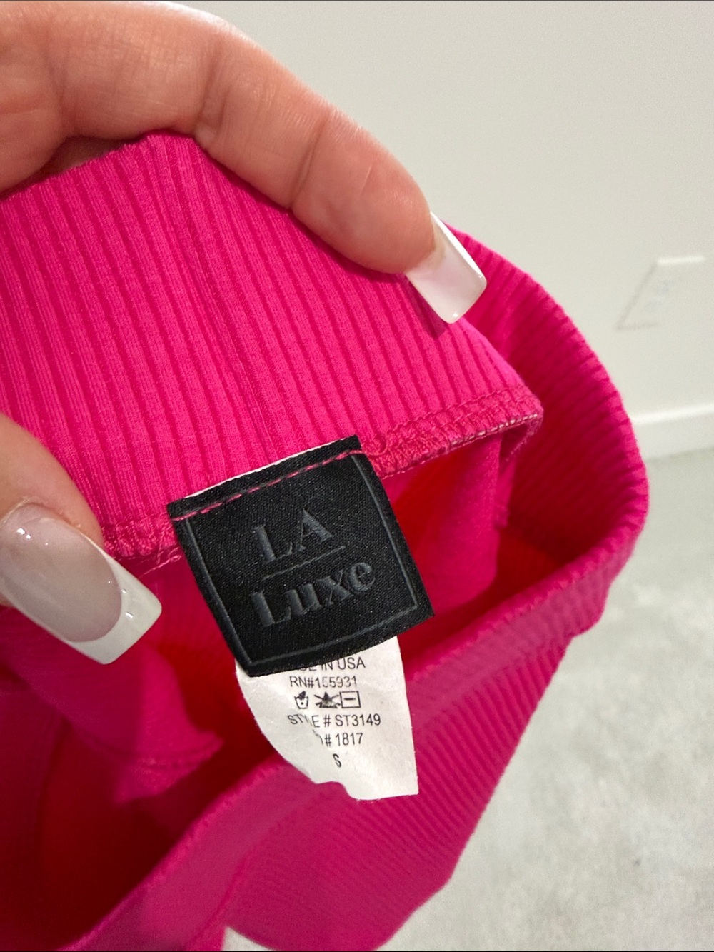Pink Ribbed High-Waist Bike Shorts and top set - Picture 4 of 4